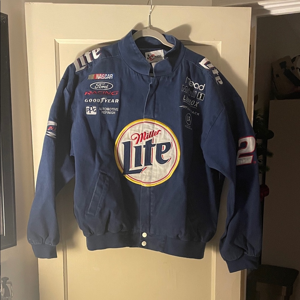 Chase Authentics Blue Racing Bomber Jacket